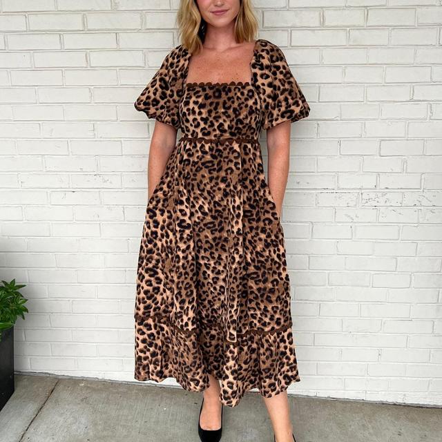 Feeling Wild Leopard Midi Dress Product Image