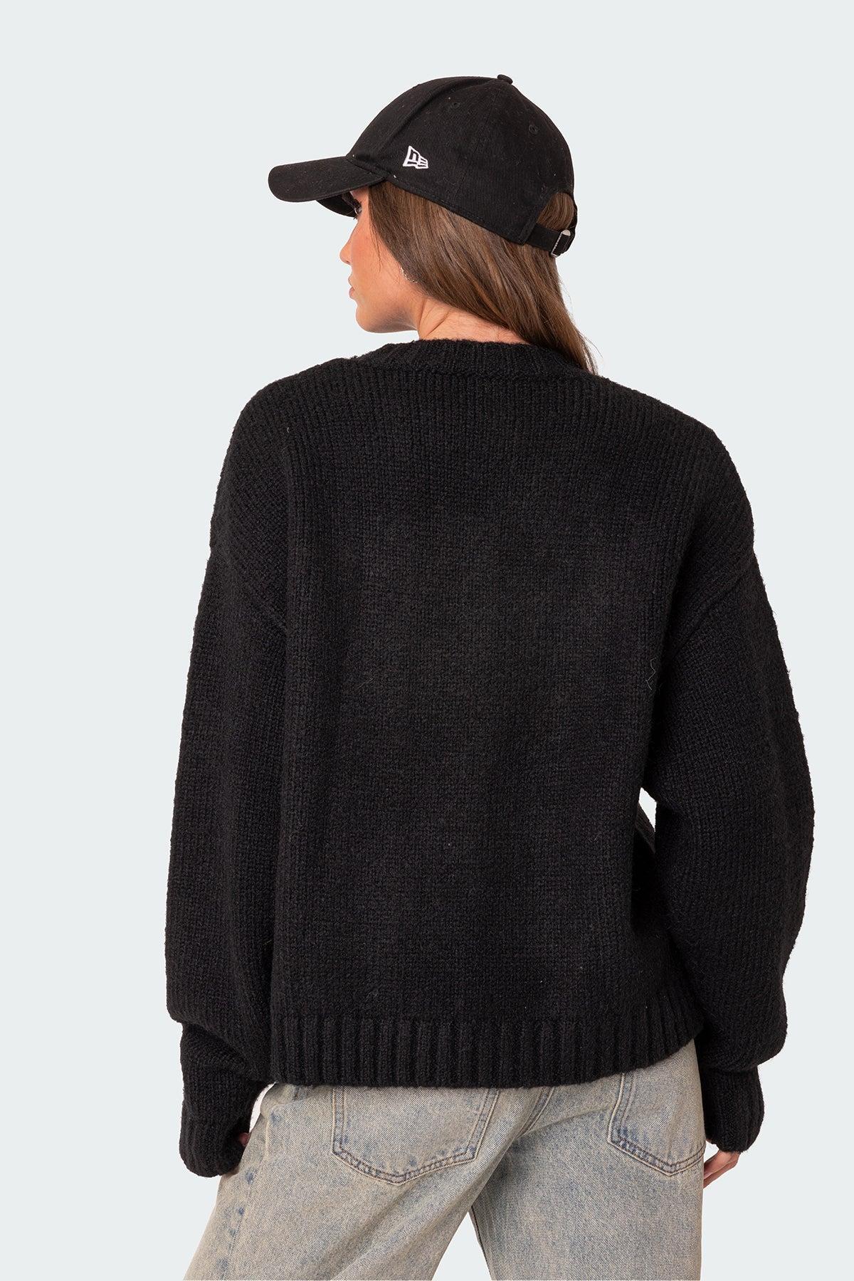 Usa Oversized Chunky Knit Sweater Product Image