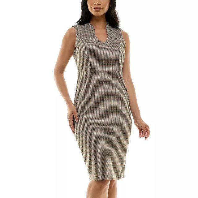 Womens Nina Leonard U-Neck Midi Dress Product Image