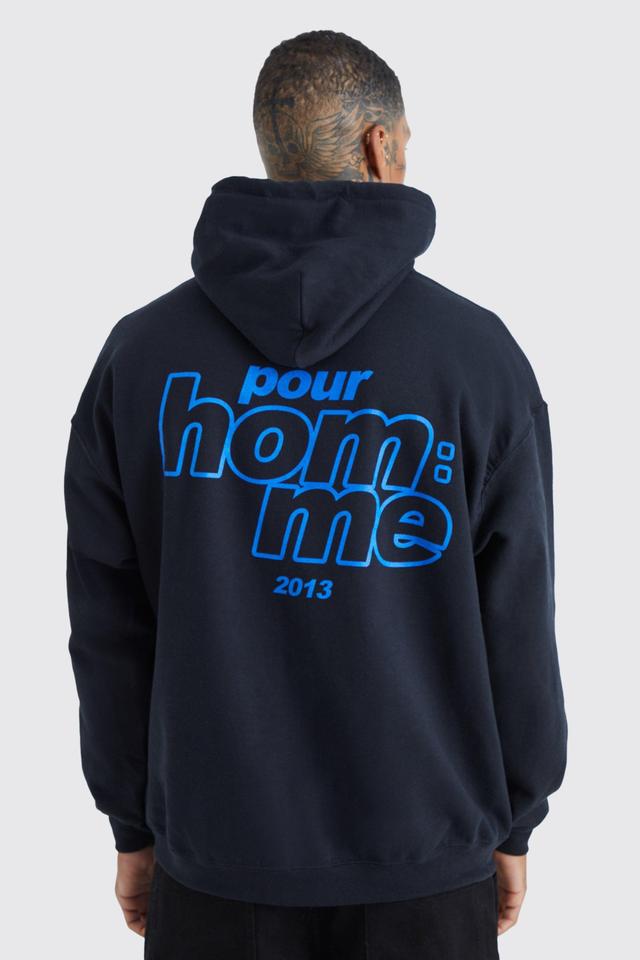 Oversized Pour Homme Graphic Hoodie | boohooMAN USA Product Image