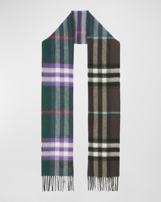 Mens Cashmere Contrast Check Scarf Product Image