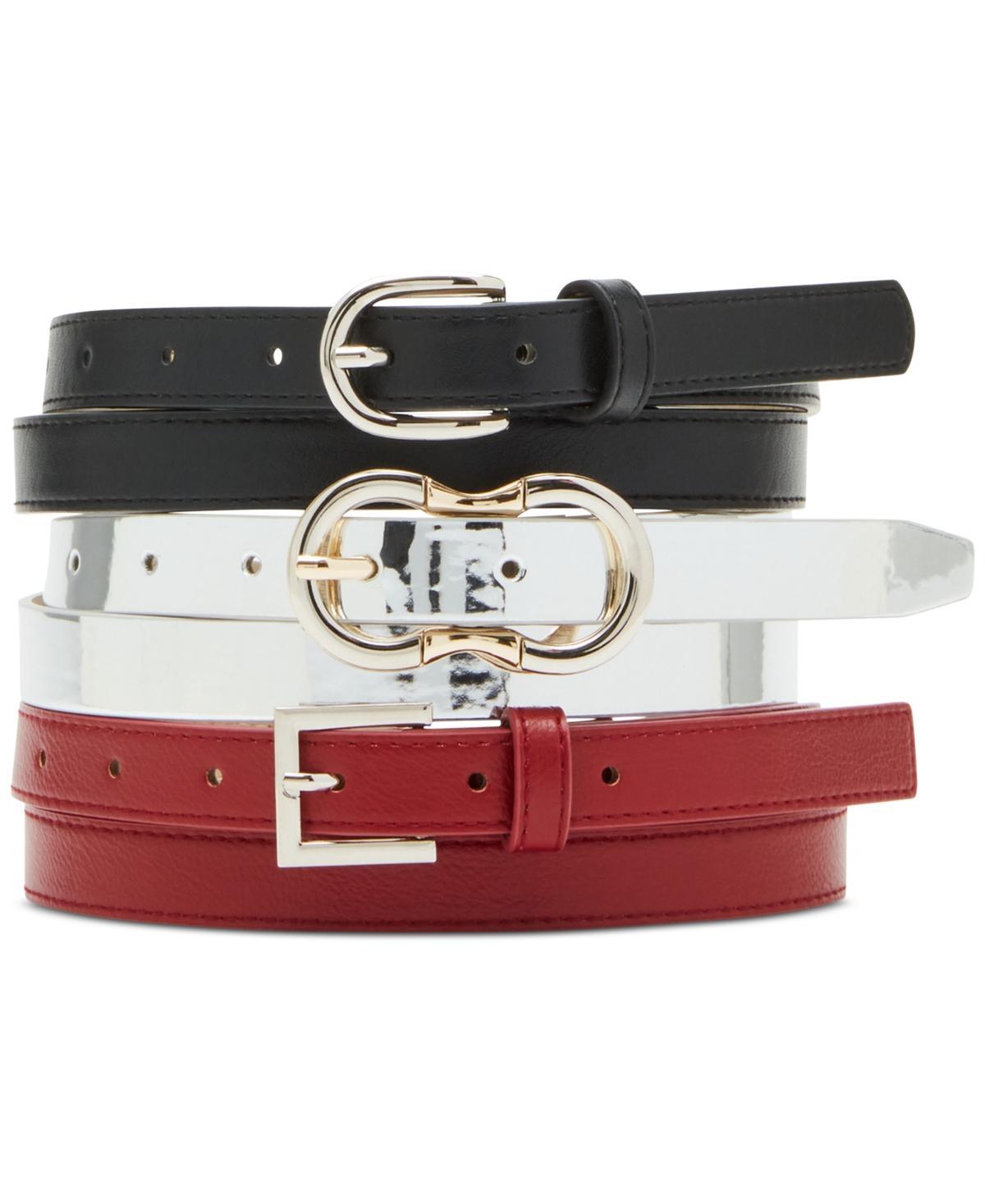 Steve Madden Womens 3-Pc. Faux-Leather Belt Set Product Image