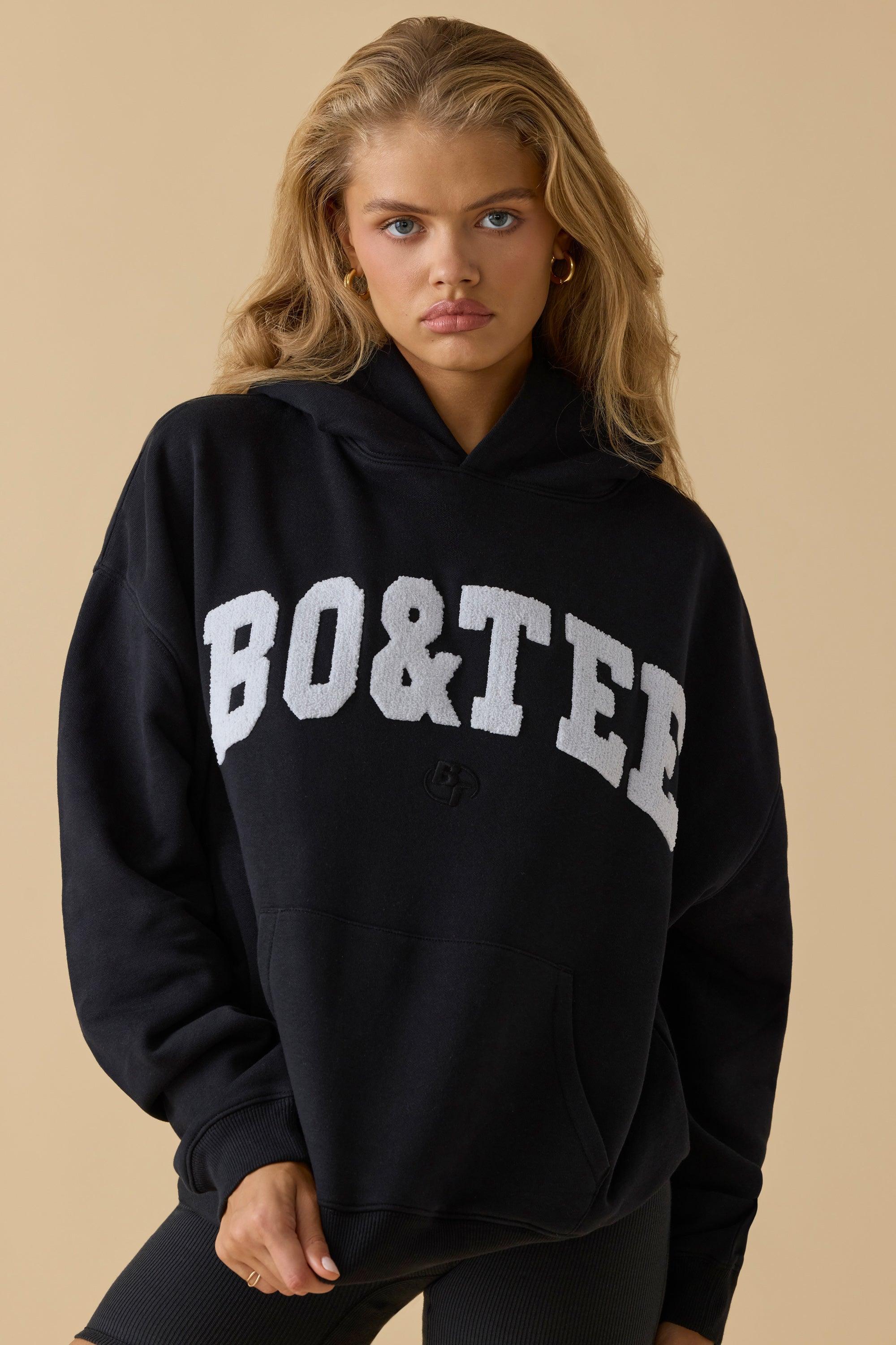 Oversized Hooded Sweatshirt in Black Product Image