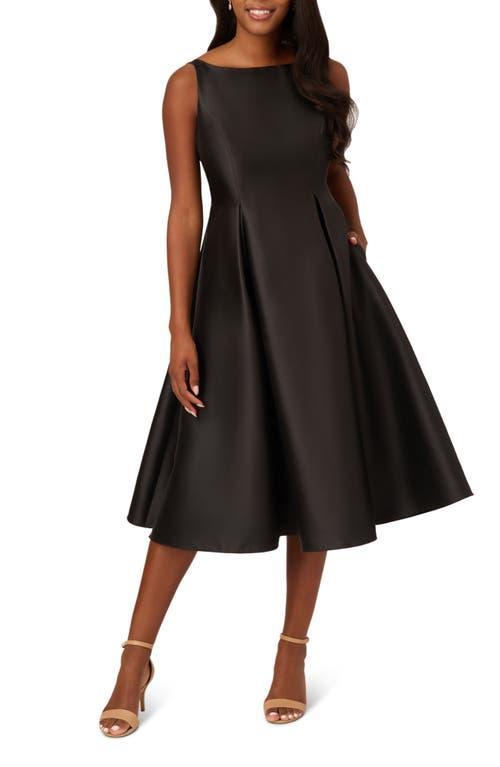 Adrianna Papell Sleeveless Mikado Fit & Flare Midi Dress Product Image