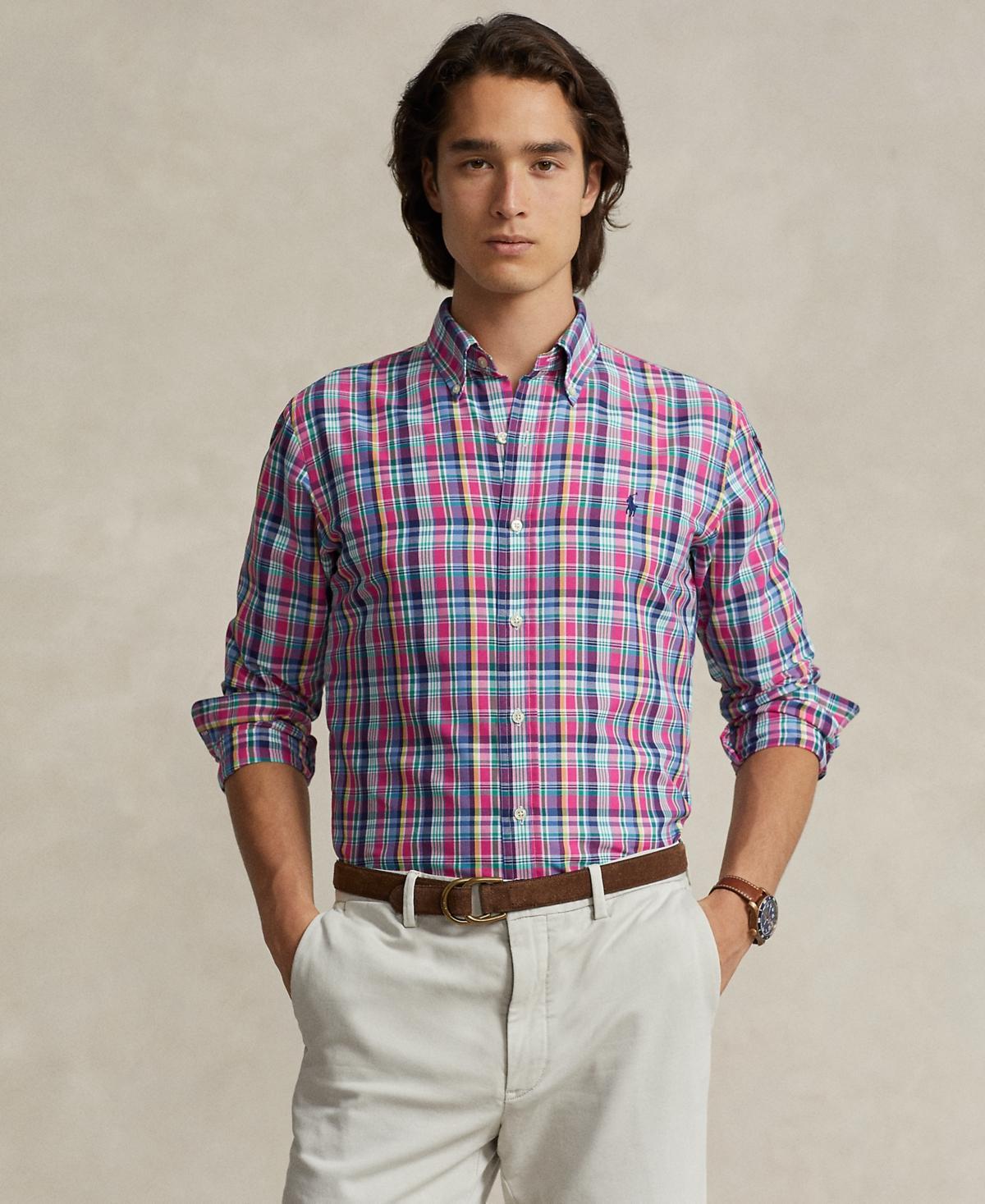 Polo Ralph Lauren Classic-Fit Performance Stretch Plaid Oxford Long Sleeve Woven Shirt Product Image