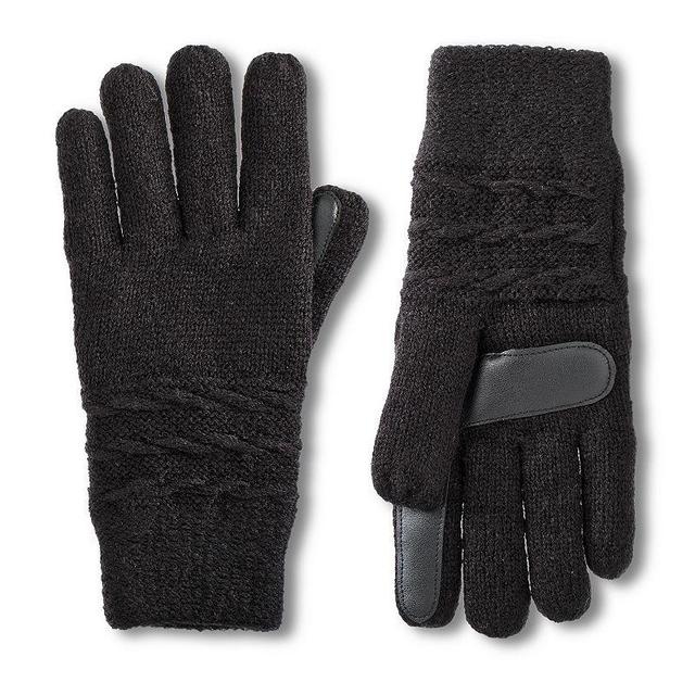 Womens isotoner Water Repellent Reverse Cable Knit Gloves Product Image