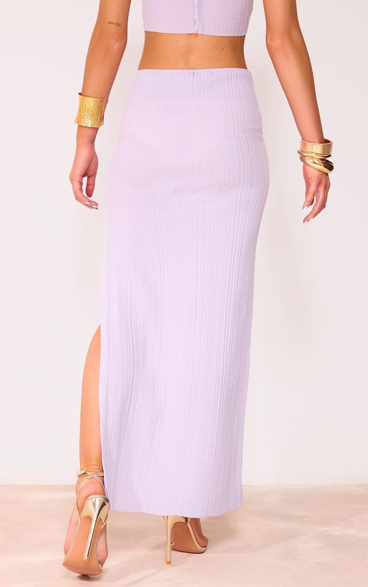 Lilac Soft Rib Knit Maxi Skirt Product Image