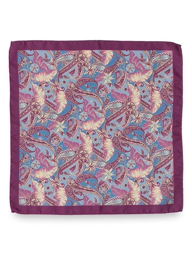 Paisley Silk Pocket Square - Blue/berry Product Image