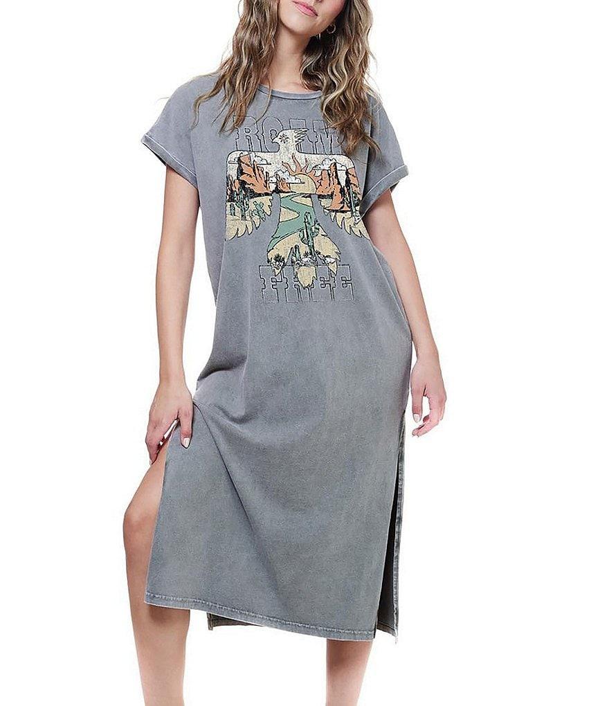 Zutter Short Sleeve Roam Free Midi Dress Product Image