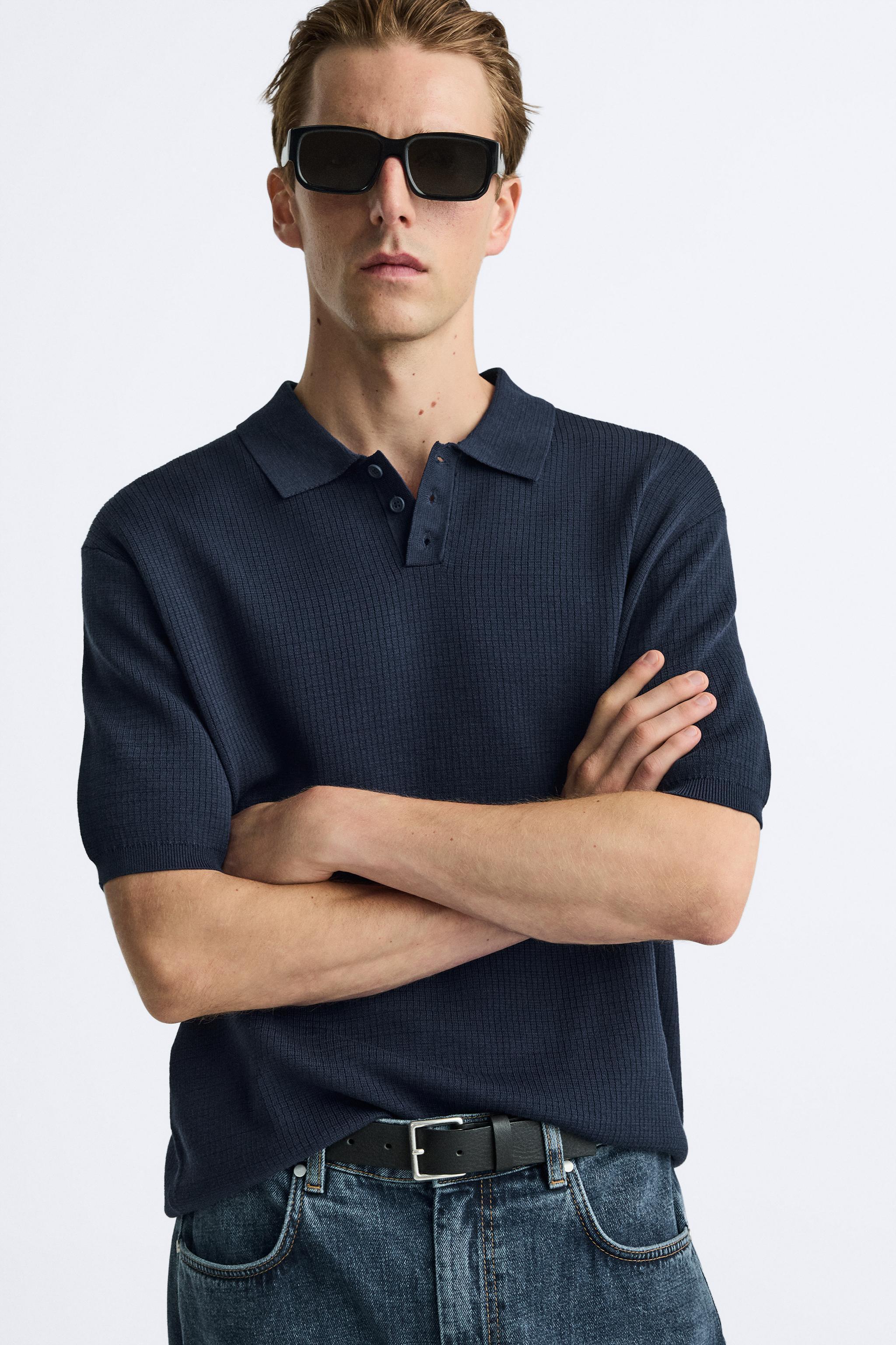 COTTON - SILK BLEND KNIT POLO Product Image