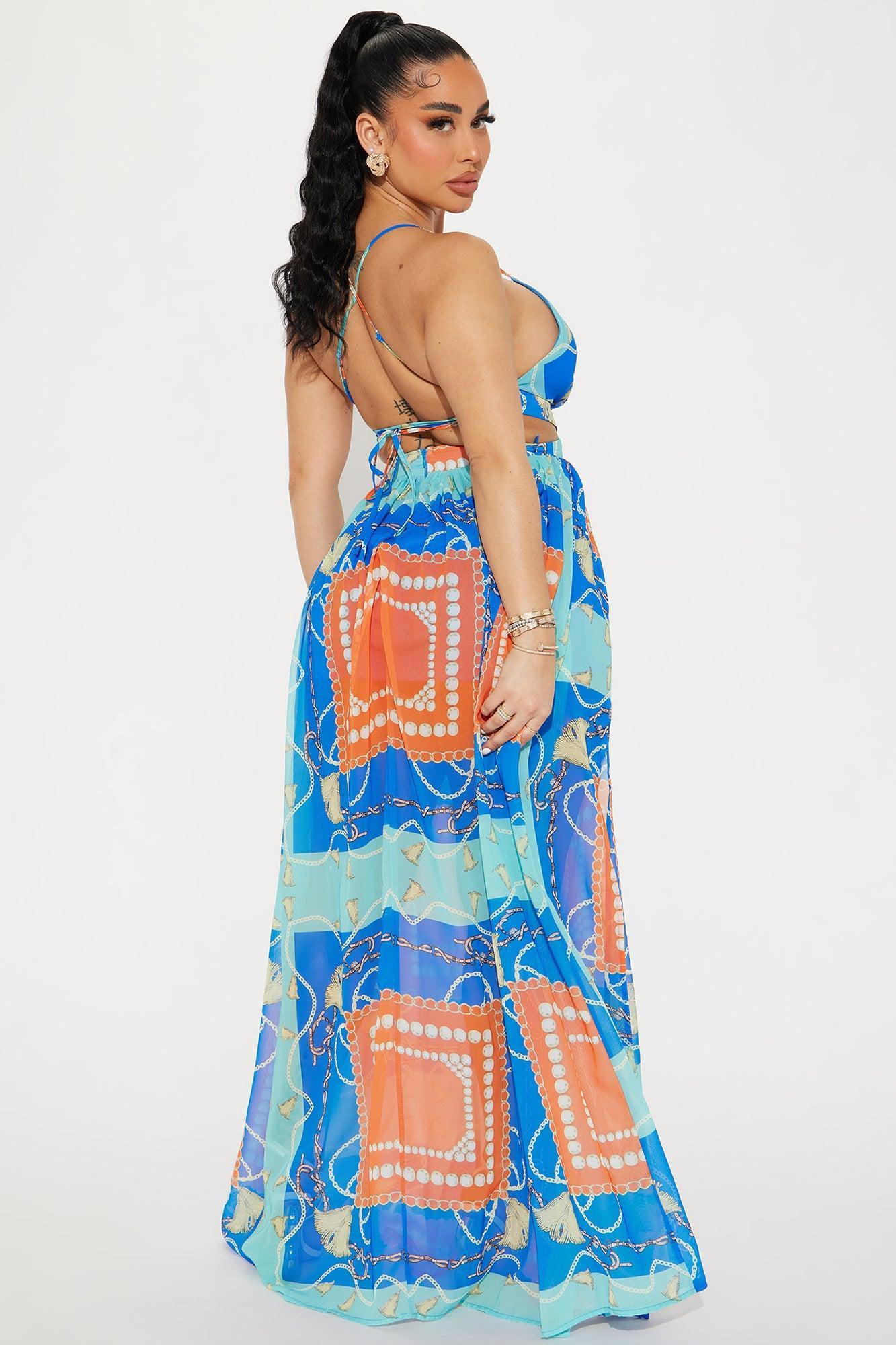 Maylee Chiffon Maxi Dress - Blue Product Image