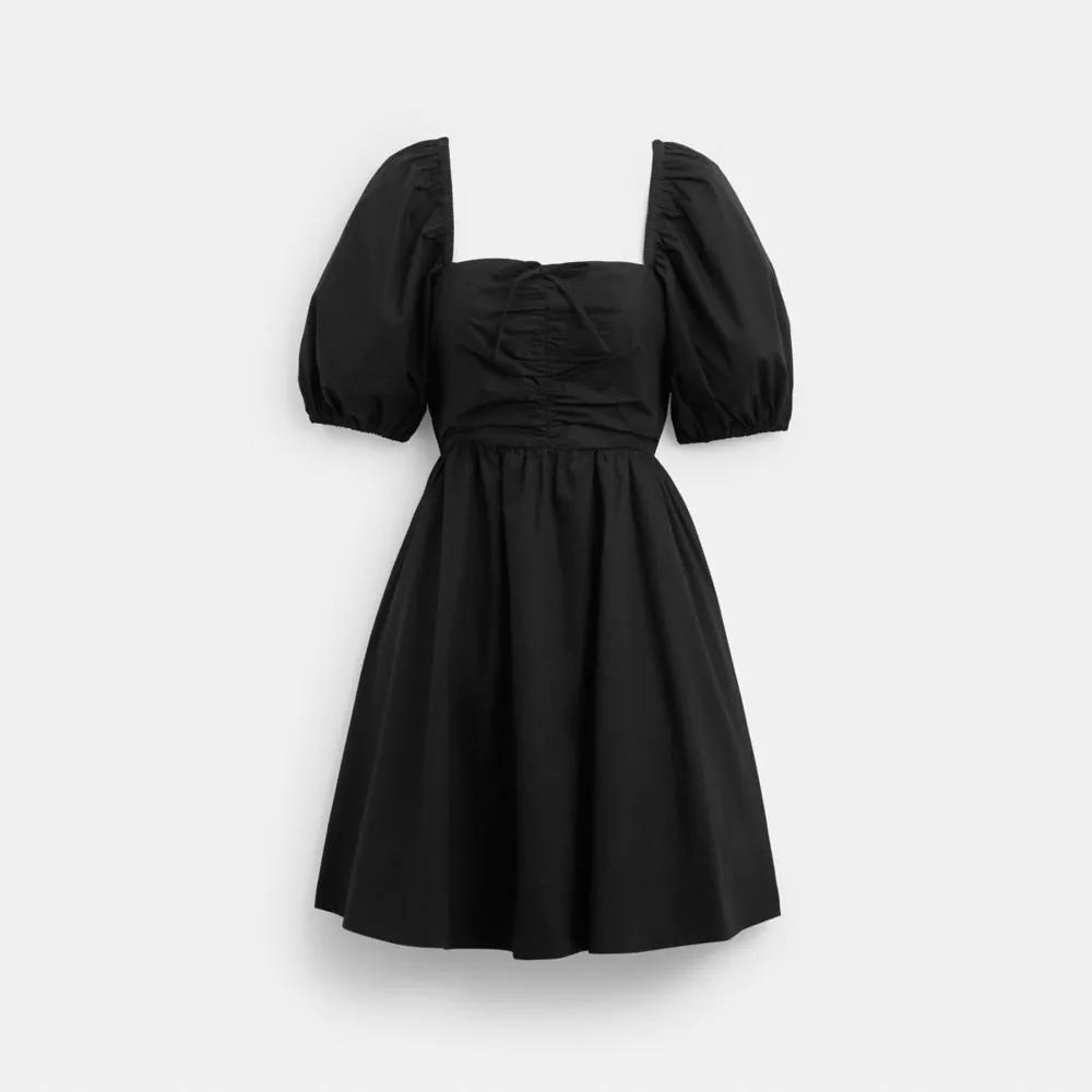 Short Dress With Puff Sleeves In Organic Cotton Product Image