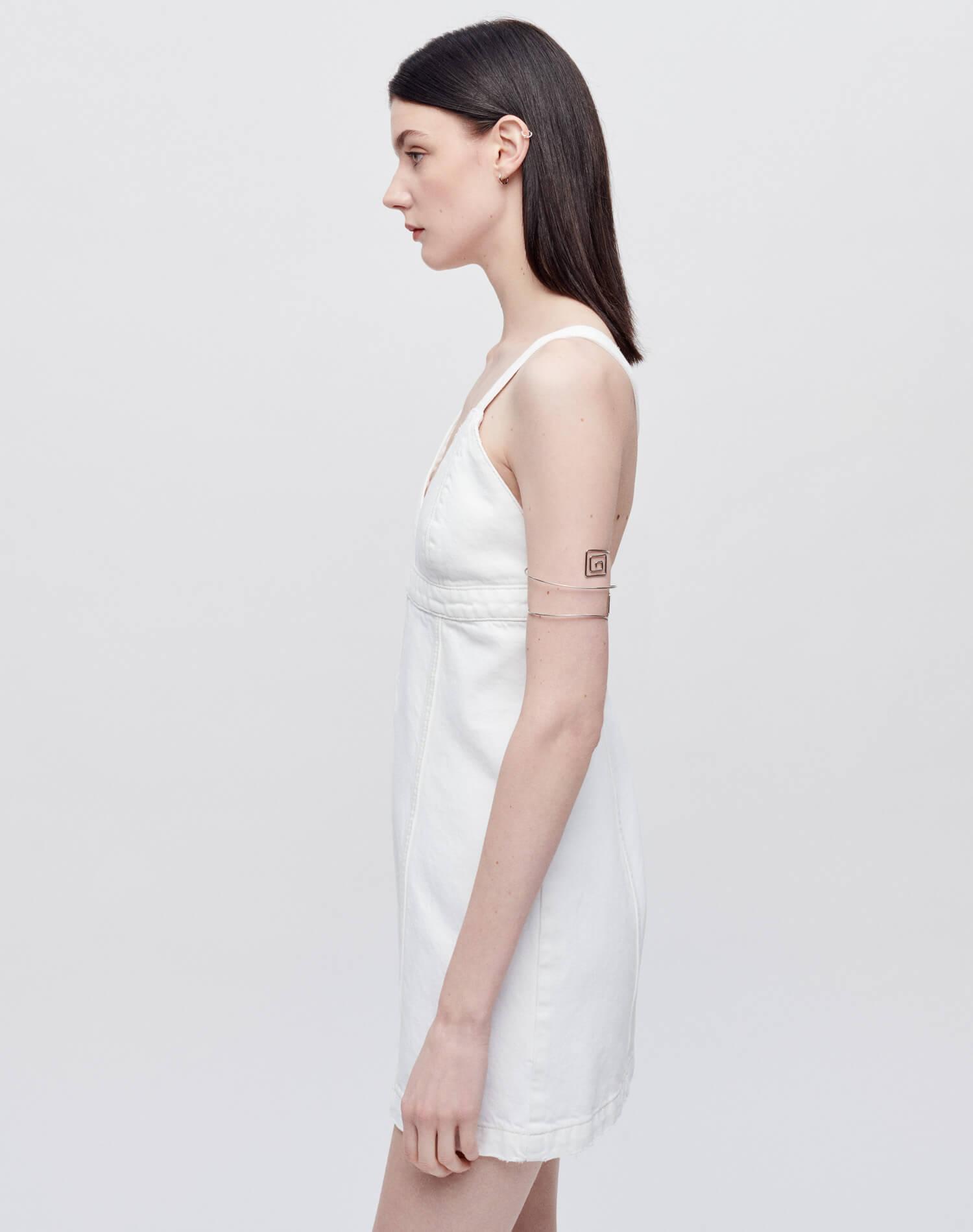 Seamed Shift Dress - White Female Product Image