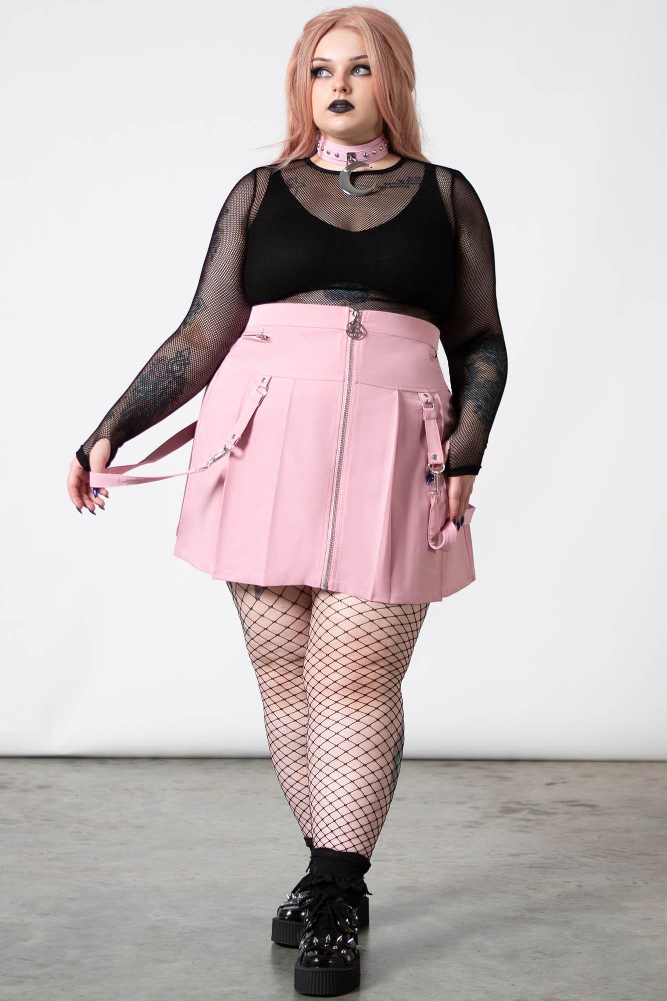 Blaire B*tch Mini Skirt [PASTEL PINK] [PLUS] Female Product Image