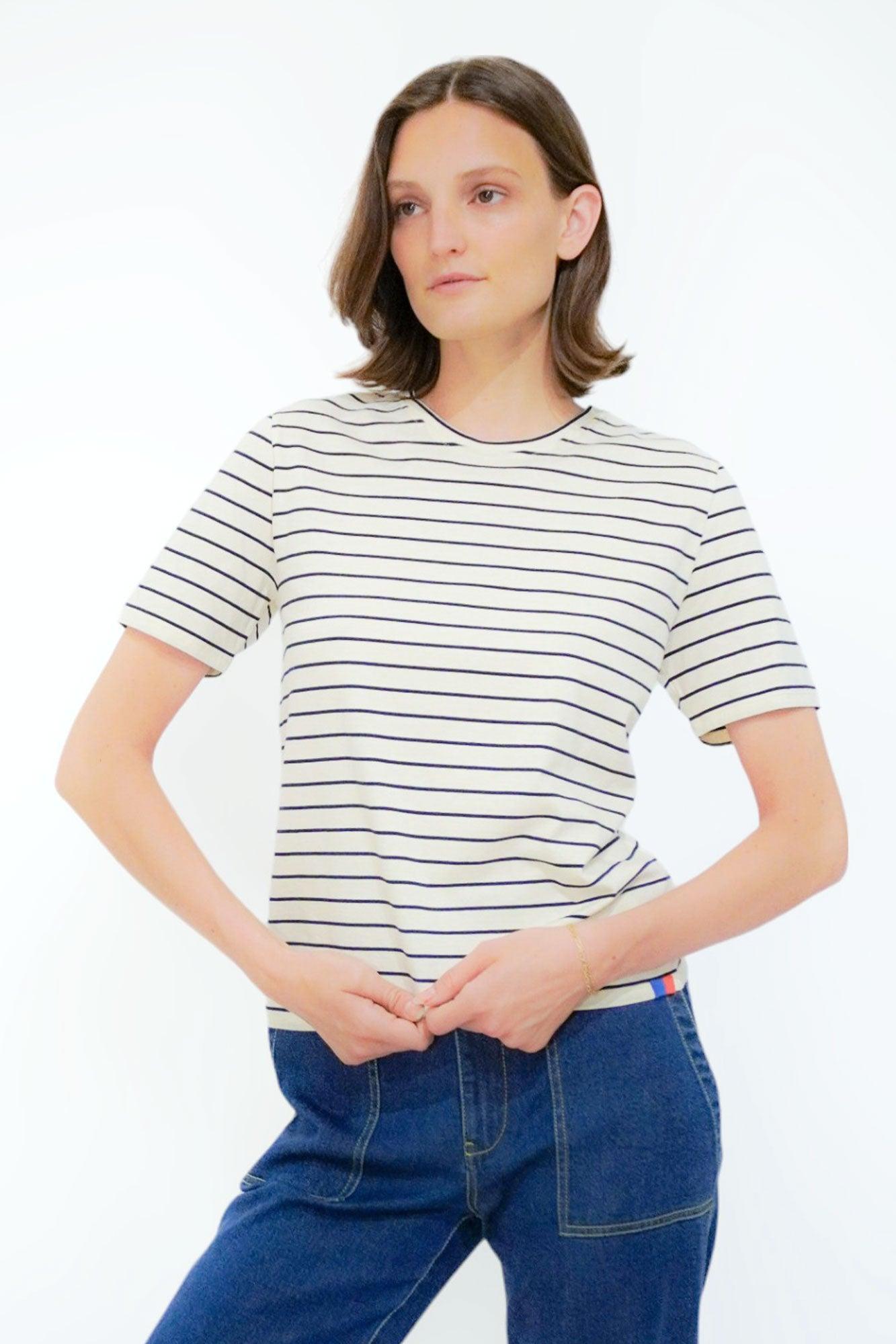 The Modern - Cream/Navy Pinstripe Female Product Image