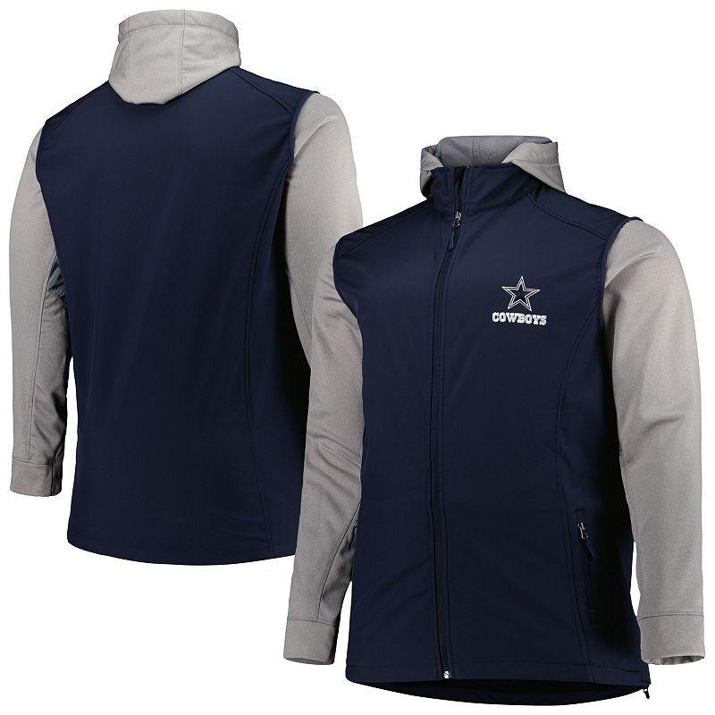 Mens Dunbrooke /Gray Dallas Cowboys Big & Tall Alpha Full-Zip Hoodie Jacket Blue Product Image