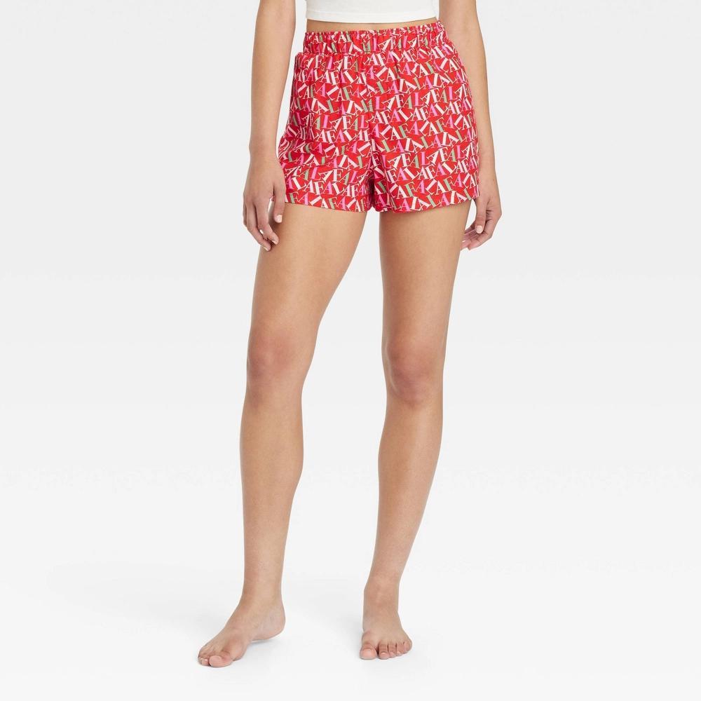 Womens Boxer Pajama Shorts - Colsie Red XXL Product Image