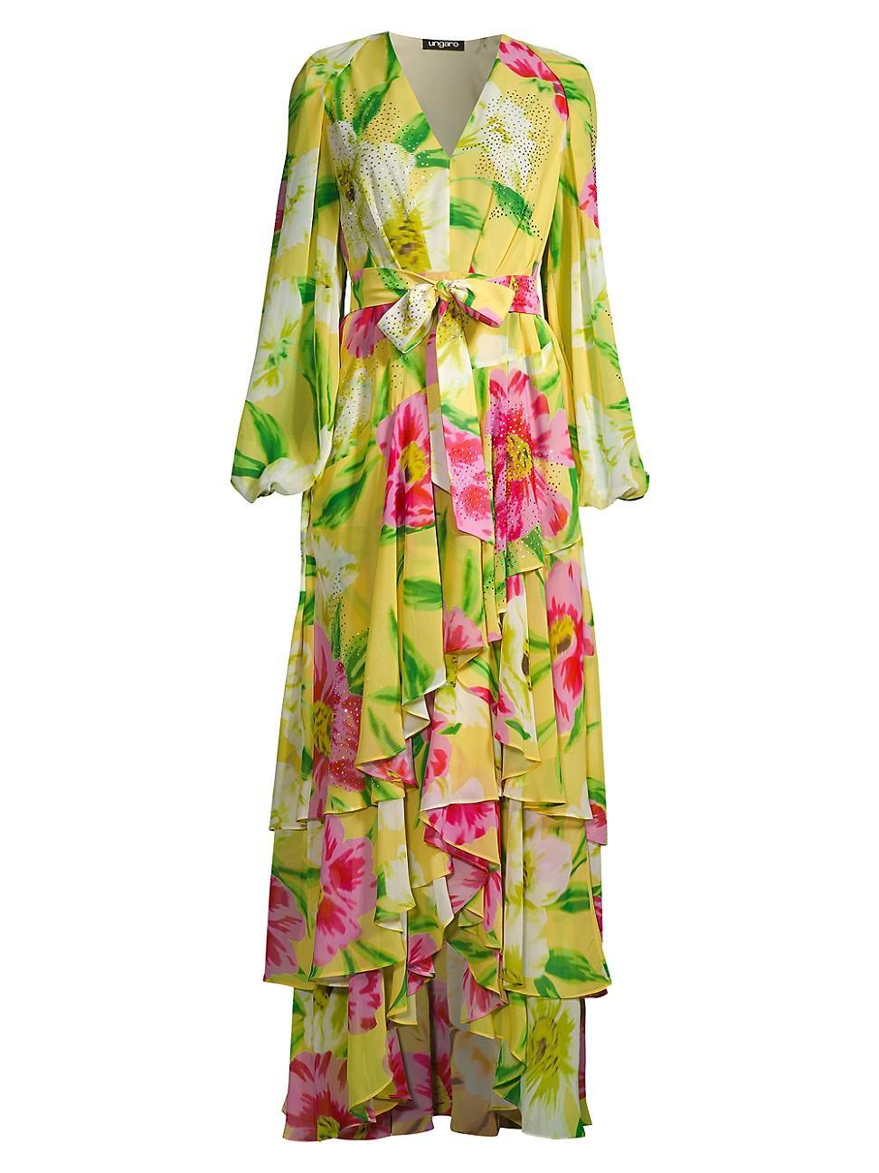 Womens Courtney Floral Ruffled Maxi Dress Product Image