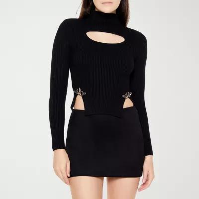 Forever 21 Juniors Hardware Womens Mock Neck Cut Out Long Sleeve Pullover Sweater Product Image