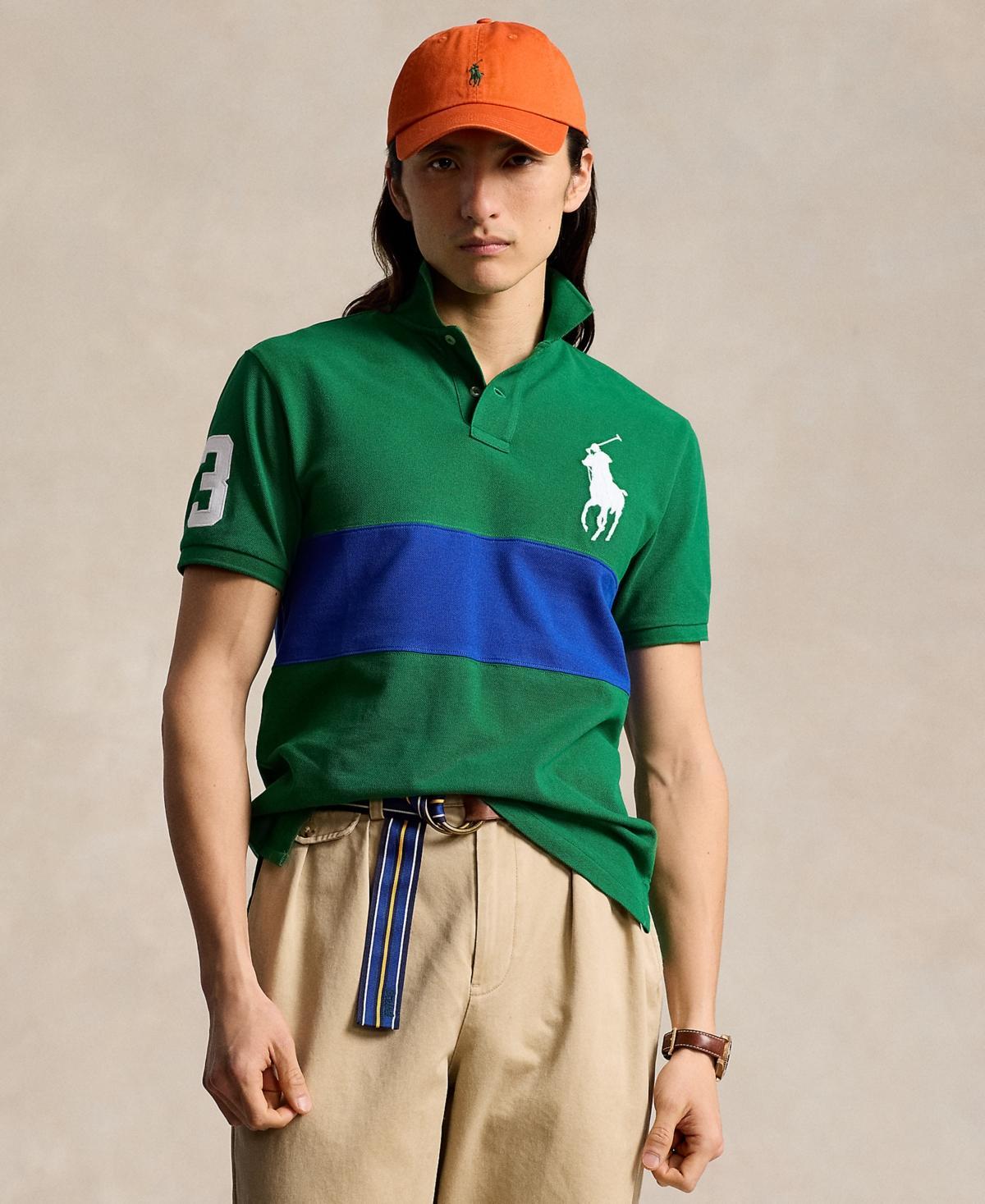 Mens Colorblocked Cotton Polo Shirt Product Image