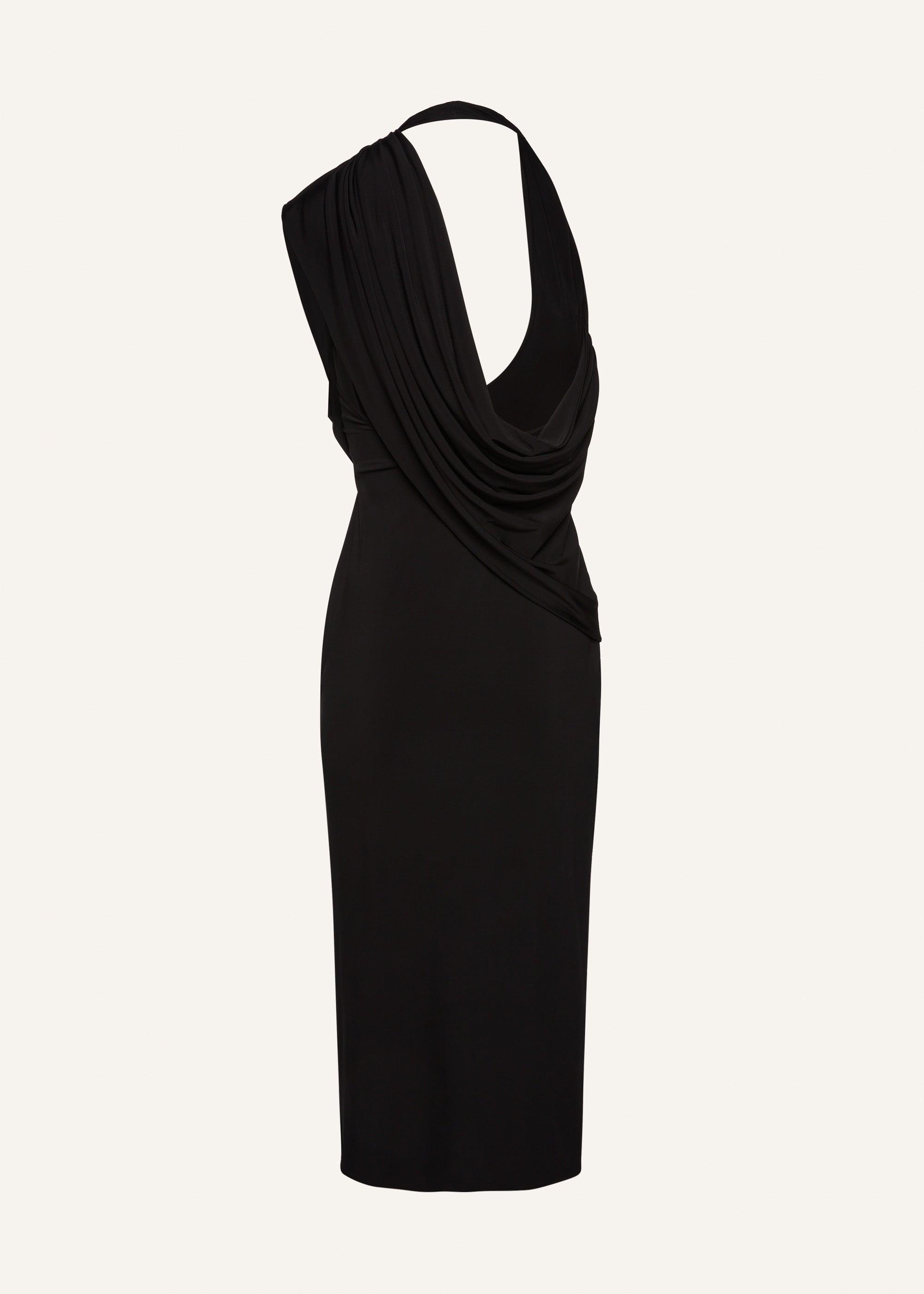 Halter midi dress in black Product Image