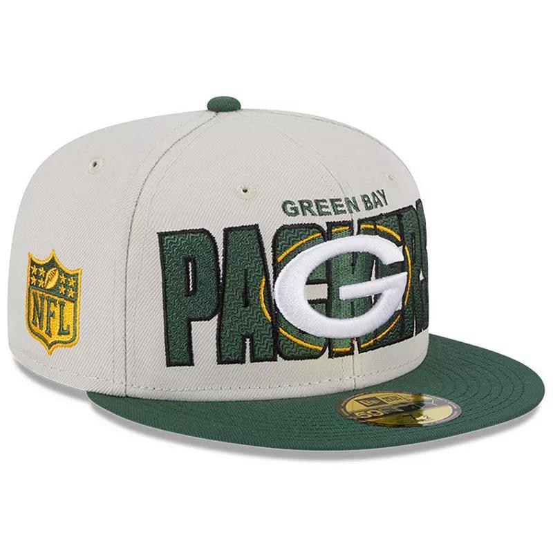 Mens New Era Stone/Green Green Bay Packers 2023 NFL Draft On Stage 59FIFTY Fitted Hat Product Image