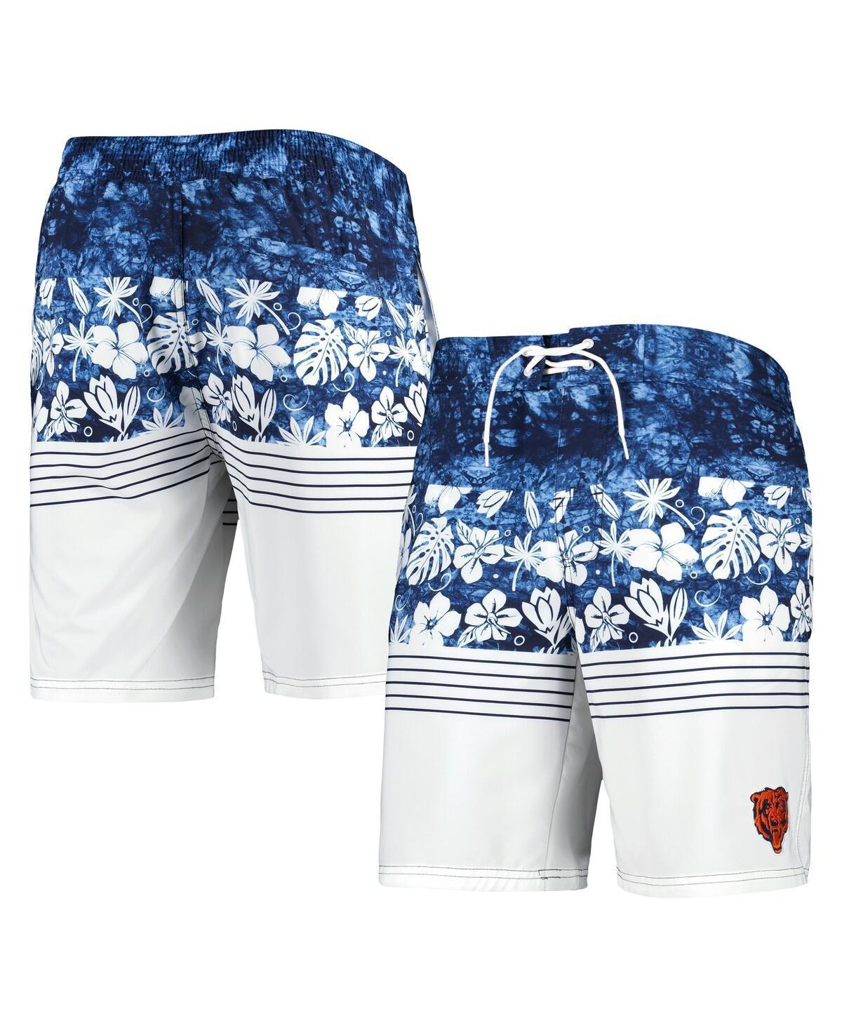 Mens G-III Sports by Carl Banks /White Chicago Bears Ocean Tide Swim Trunks Blue Product Image