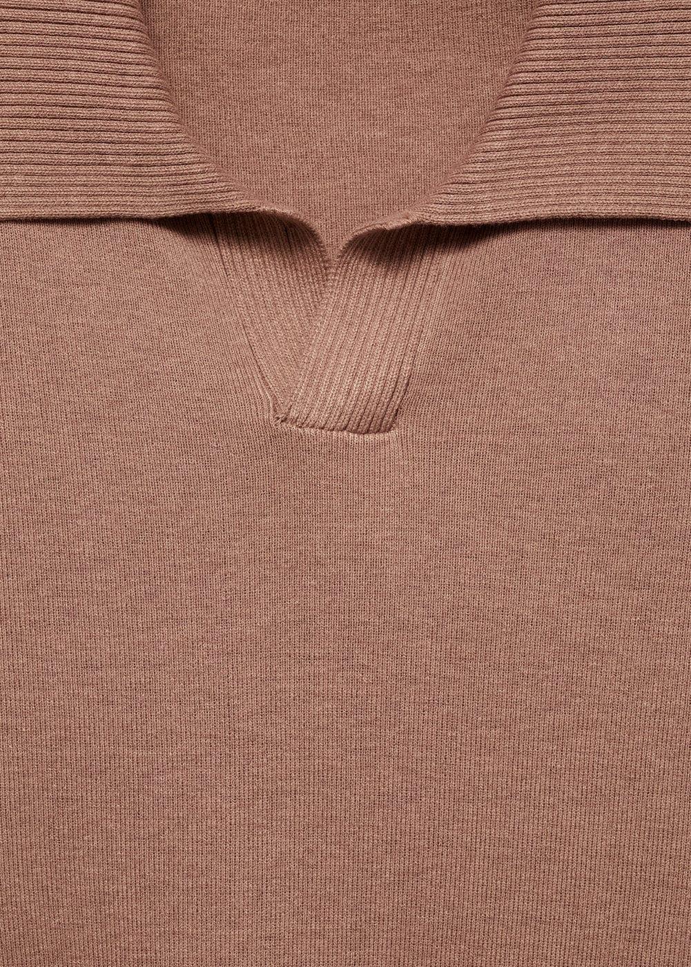 MANGO MAN - Textured knitted cotton polo shirt nudeMen Product Image