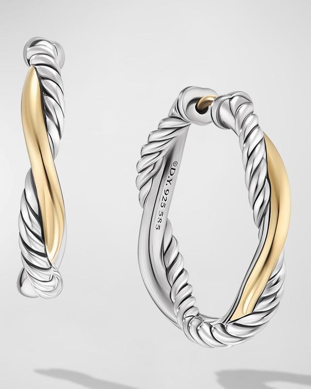 Womens Infinity Hoop Earrings in Sterling Silver with 14K Yellow Gold, 42MM Product Image