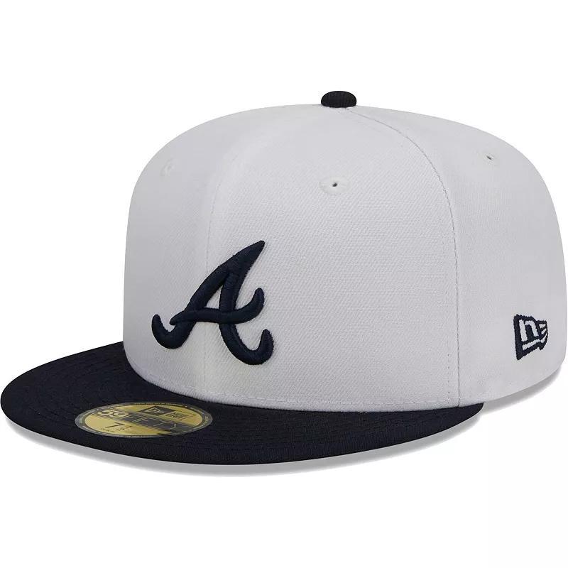 Mens New Era /Navy Atlanta Braves Optic 59FIFTY Fitted Hat Product Image