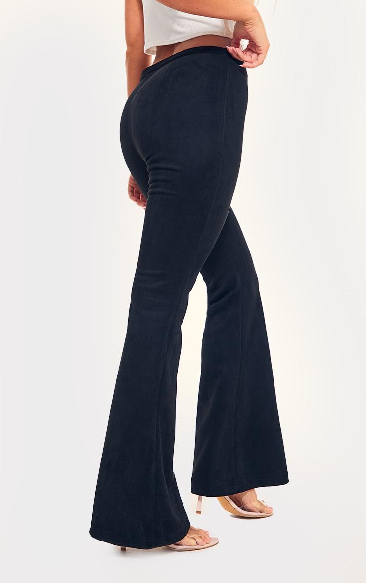  Black Faux Suede Lace Up Straight Leg Trouser Product Image