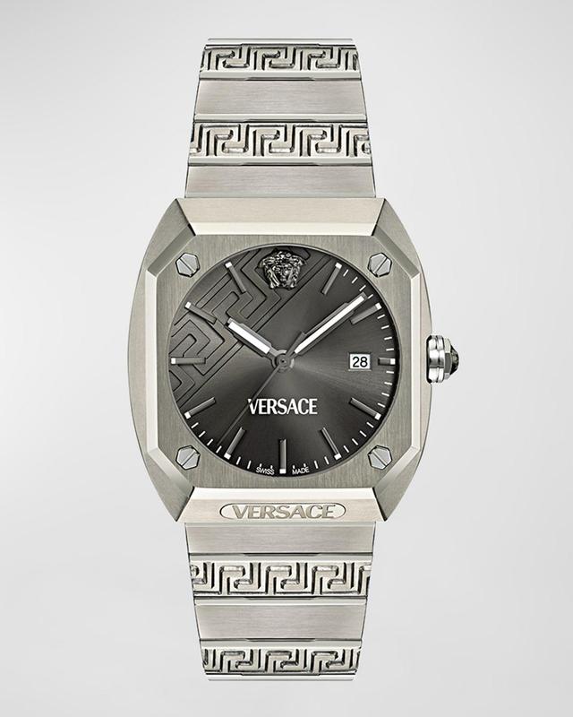 Versace Mens Swiss Gray Titanium Bracelet Watch 44mm Product Image