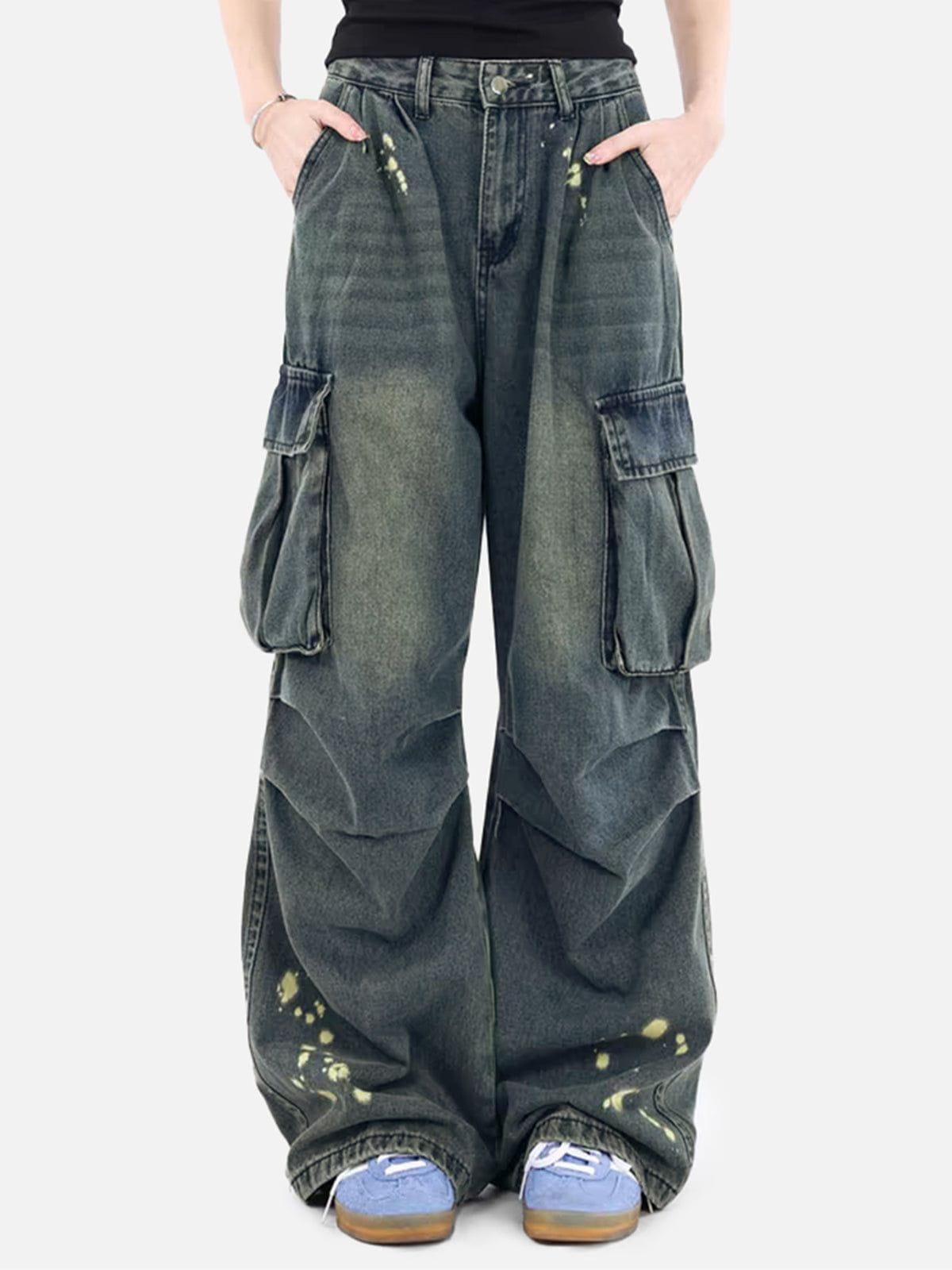 Aelfric Eden Splash-Ink Washed Baggy Jeans Product Image