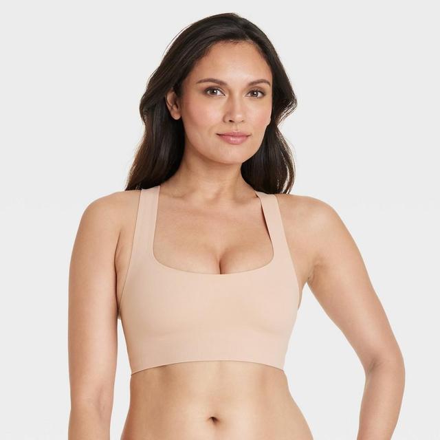 Womens Luxury Collection Bonded Microfiber Racerback Scoop Bralette - Auden Pearl Tan Product Image