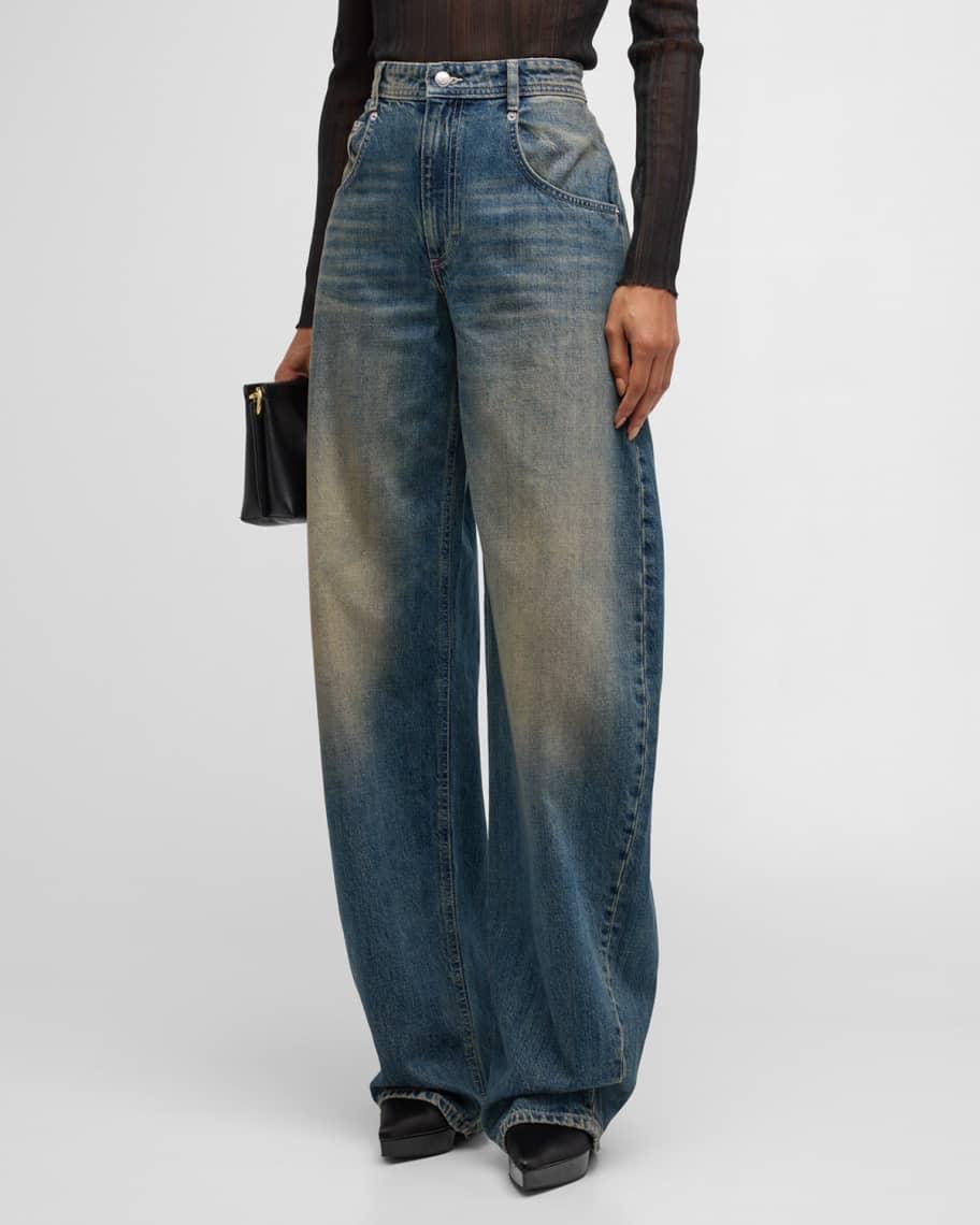 Marbel Mid Rise Barrel-Leg Jeans  Product Image