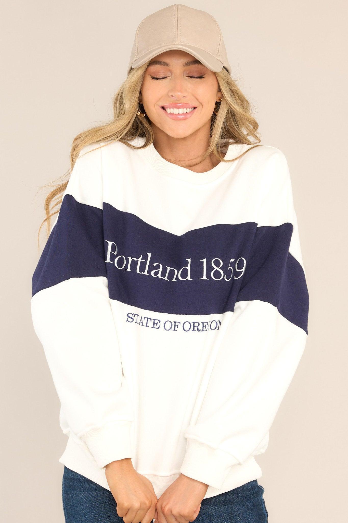 The Views White Portland Oversized Sweatshirt Product Image