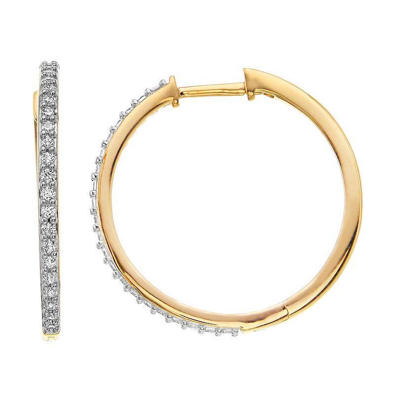 Diamond Brilliance 1/2 Carat T.W. Diamond Hoop Earrings, Womens, Pink Tone Product Image