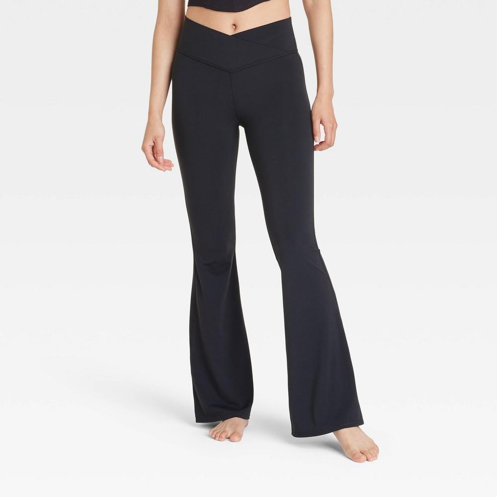 Women's High Rise Crossover Waistband Flare Leggings - JoyLab™ Product Image