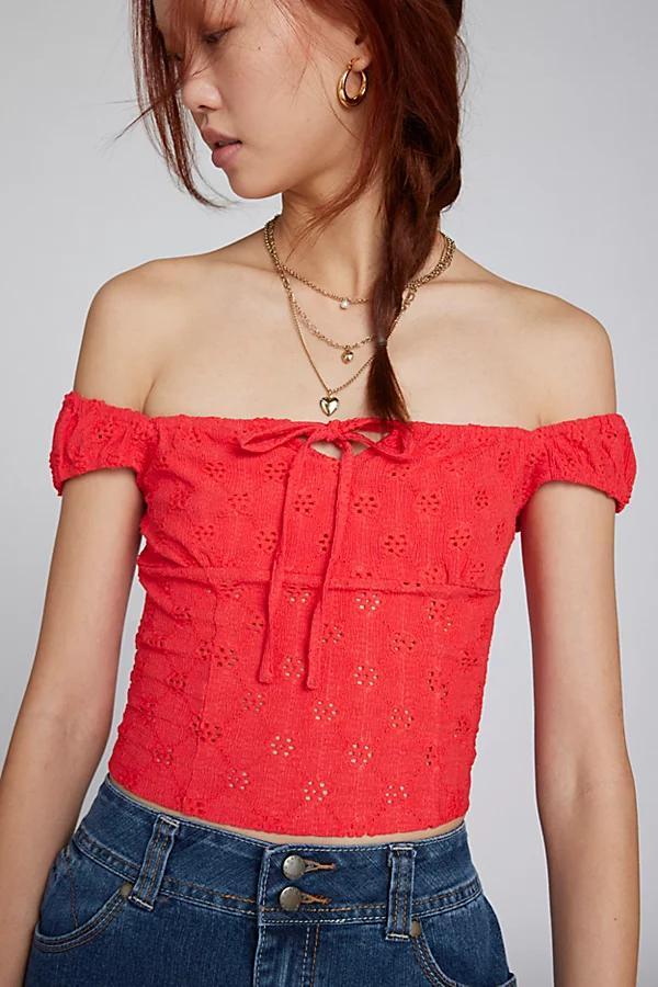 Kimchi Blue Anais Eyelet Top Womens at Urban Outfitters Product Image