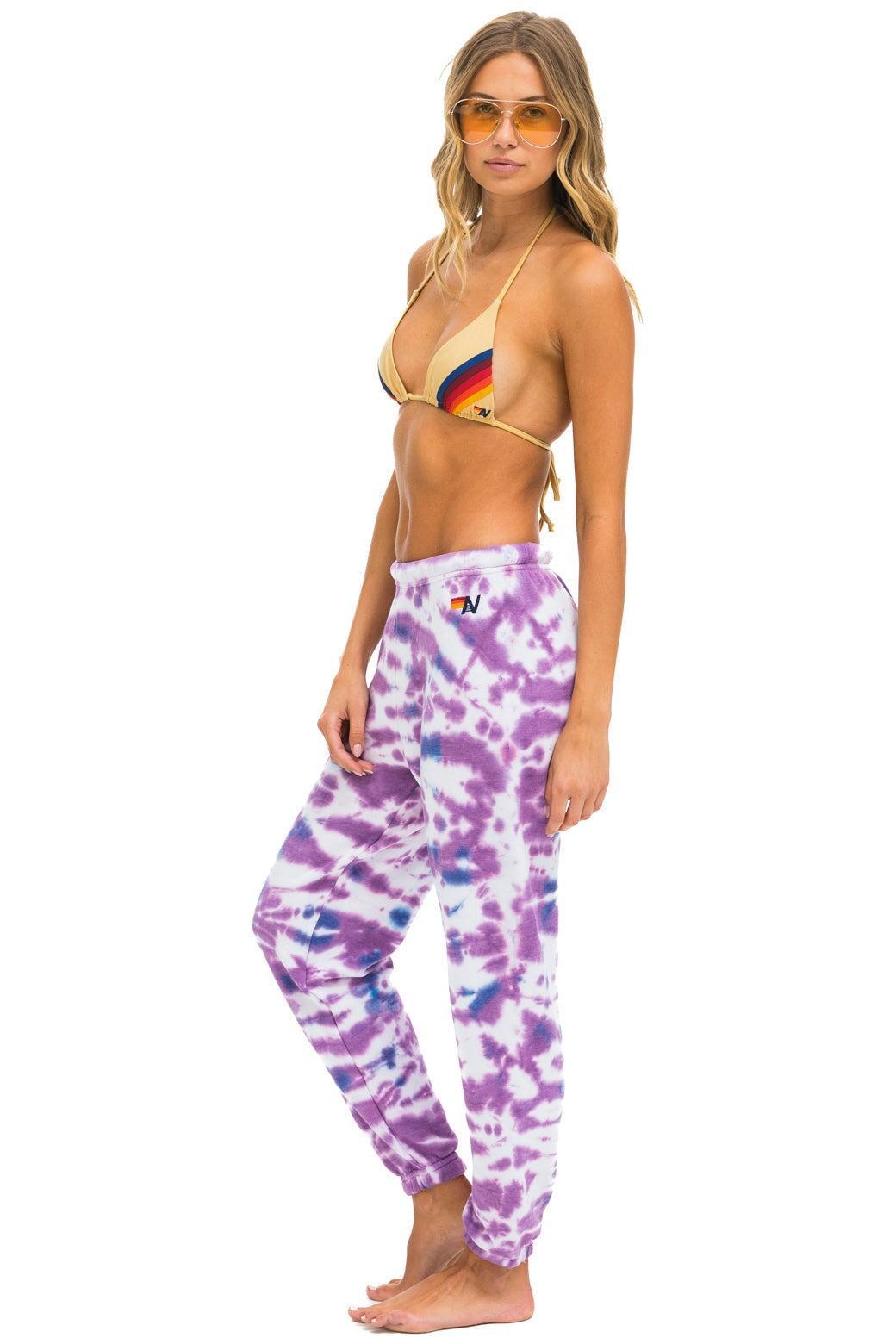 HAND DYED SWEATPANTS - TIE DYE MAGENTA Female Product Image