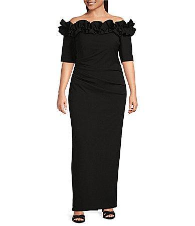 Xscape Ruffle Off the Shoulder Sheath Dress Product Image