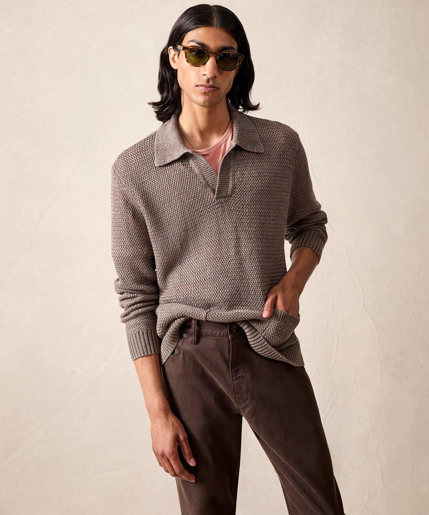 Linen Popover Sweater in Umber Product Image