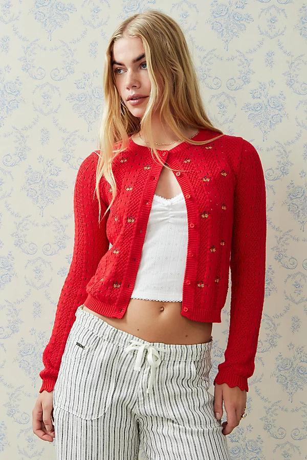 Kimchi Blue Embroidered Cardigan Womens at Urban Outfitters Product Image