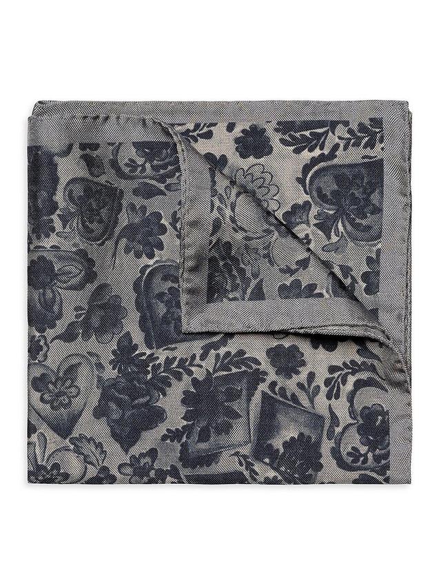 Mens Floral Silk Pocket Square Product Image