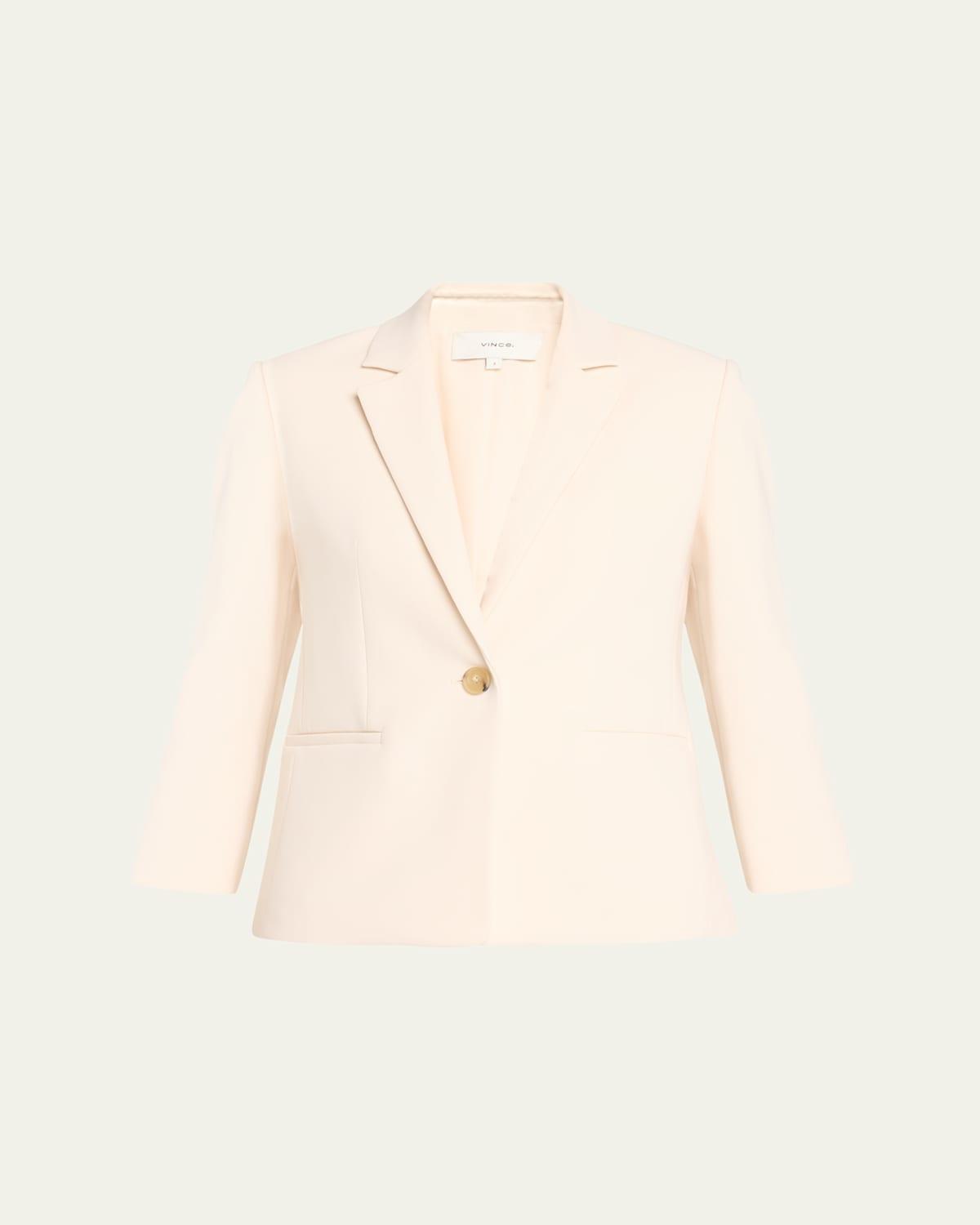 Womens Crepe Single-Breasted Blazer Product Image