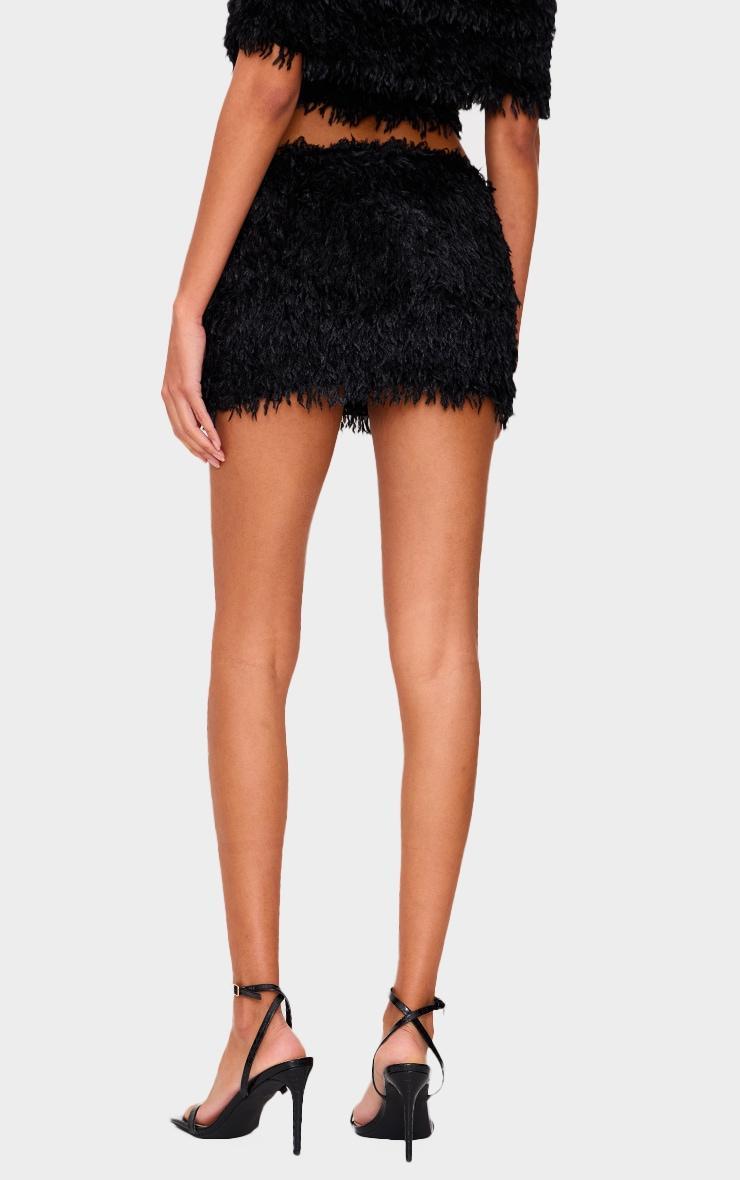 Black Feathered Low Rise Bloomer Shorts Product Image