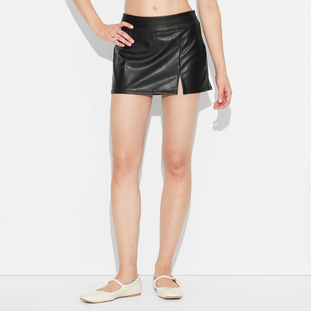 Women's Faux Leather Mini Skort - Wild Fable™ Product Image