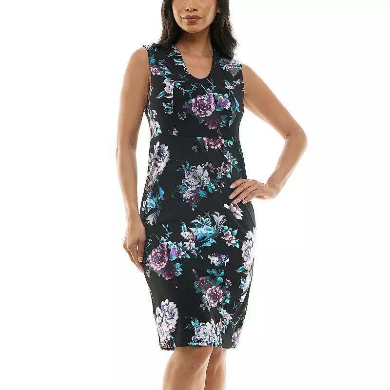 Womens Nina Leonard Foil Sheath Dress Product Image