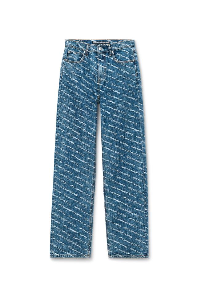 Ez Mid Rise Jeans In Logo Crystal Hotfix Product Image