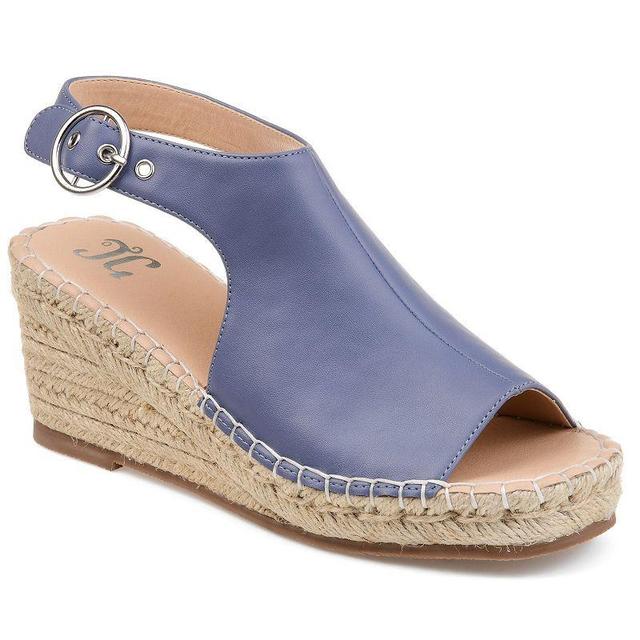 Journee Collection Crew Womens Espadrille Wedges Blue Product Image